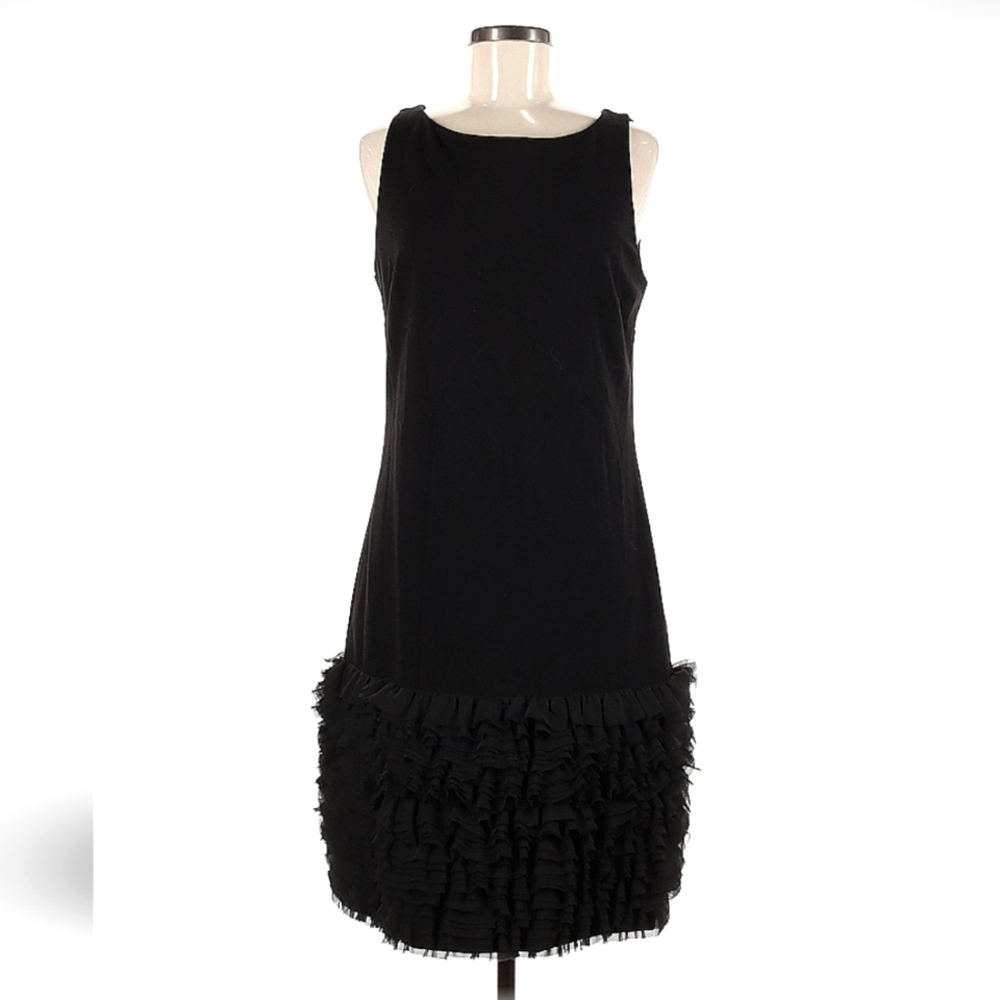 Pink Tartan Black Ruched Chiffon Shift Dress